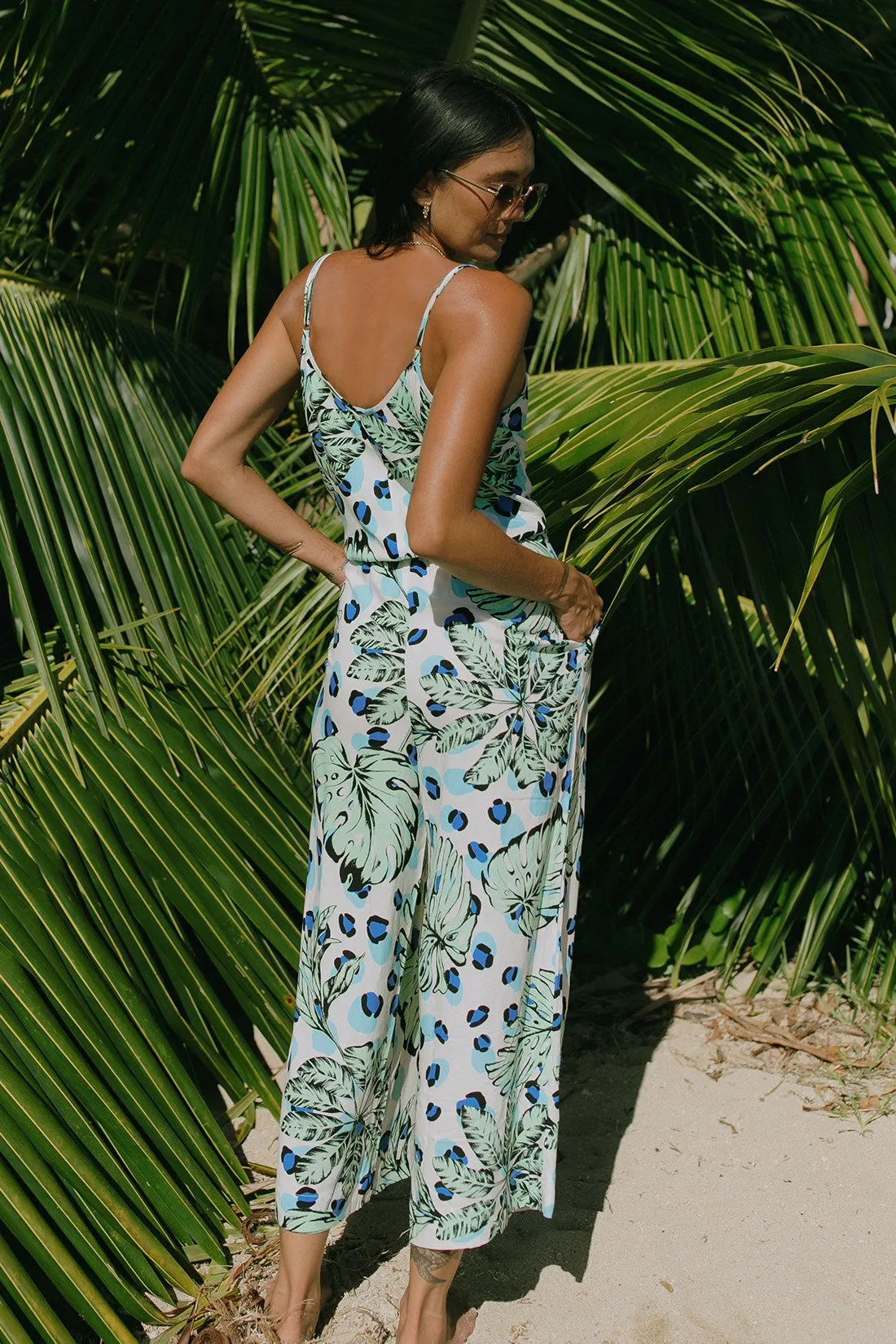 HAVANA BUTTON-FRONT TIE-WAIST JUMPSUIT-Havana sold by Tribal product image thumbnail 4