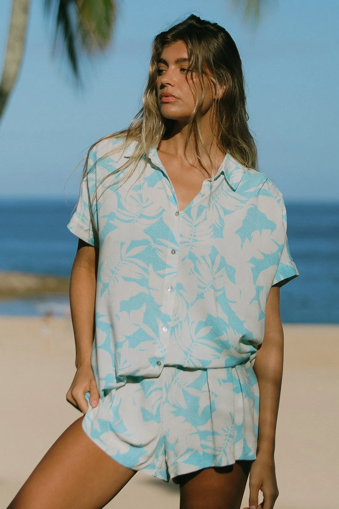 Molokai Printed Short-Sleeve Shirt Dress-Molokai sold by Tribal