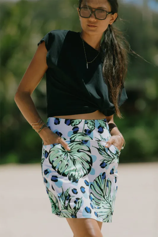 Havana Printed Pull-On Skort With Pockets-Havana sold by Tribal