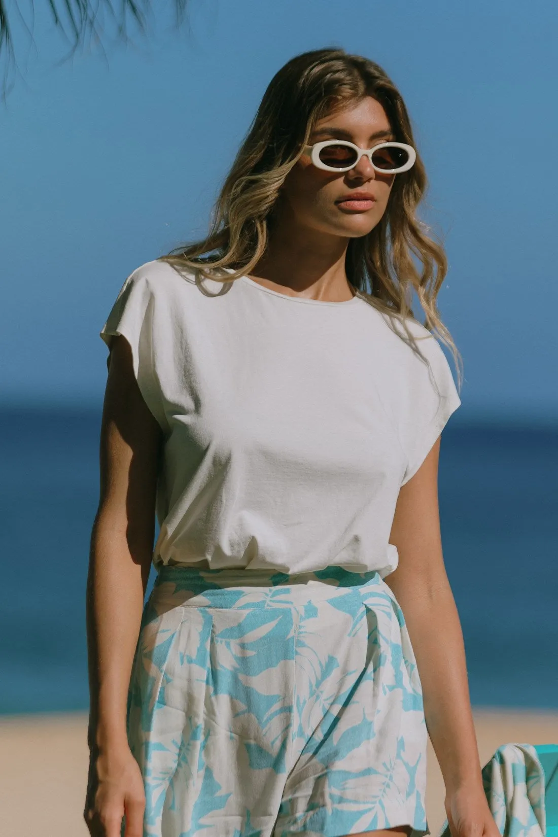 Ivory Cap-Sleeve Crewneck Top-Ivory sold by Tribal product image thumbnail 2