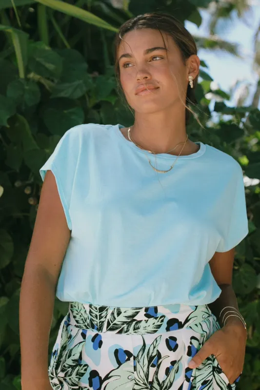 Blue Elixir Cap-Sleeve Crewneck Top-Blueelixir sold by Tribal
