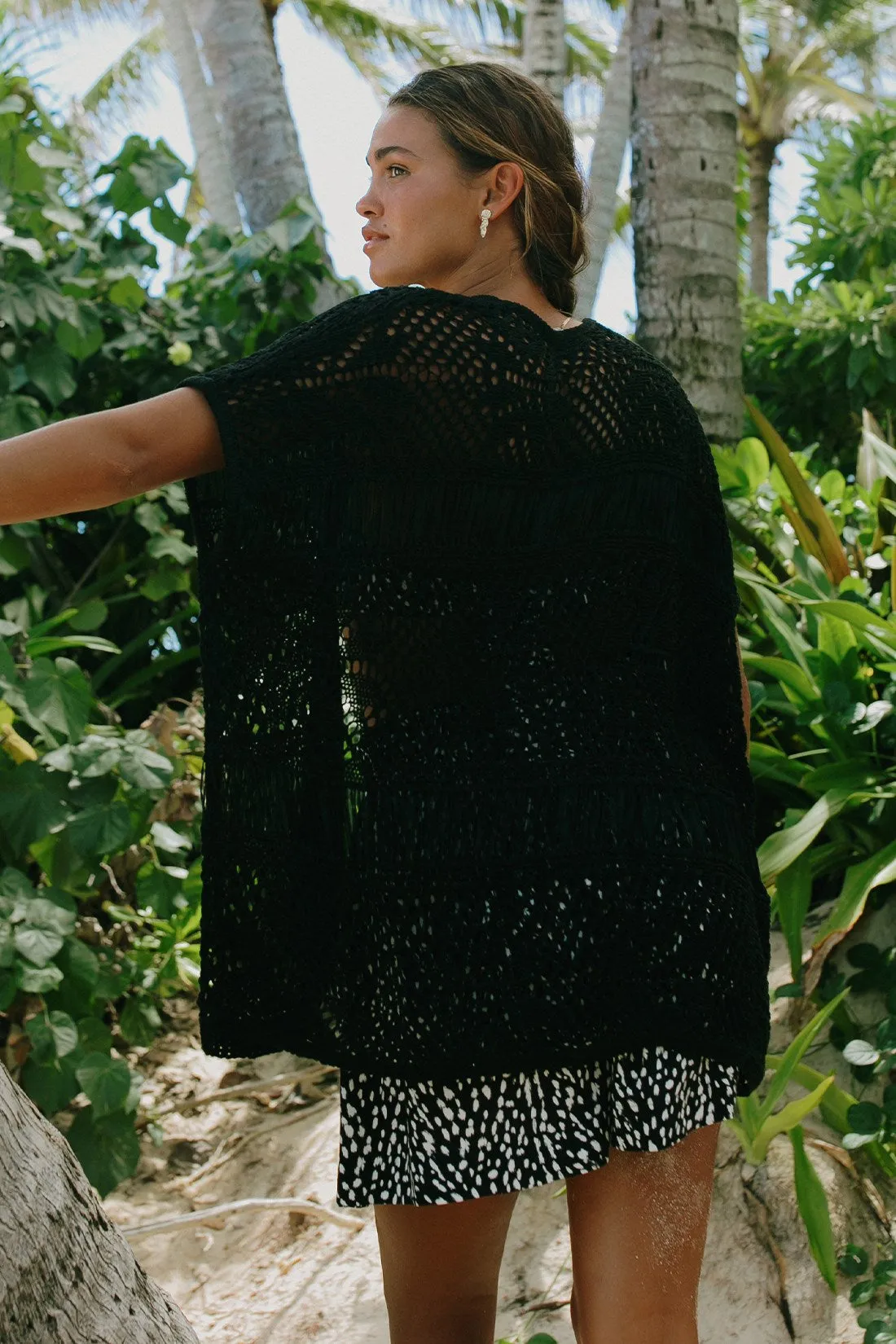 Loose Knit Cover-Up Cardigan-Black sold by Tribal product image thumbnail 4