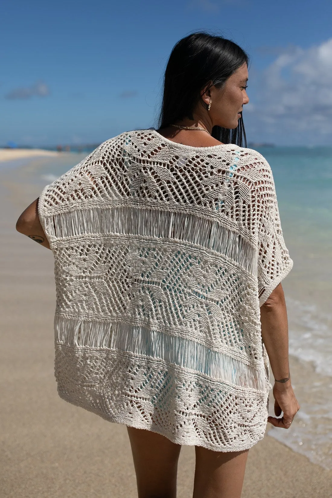Loose Knit Cover-Up Cardigan-Natural sold by Tribal product image thumbnail 4