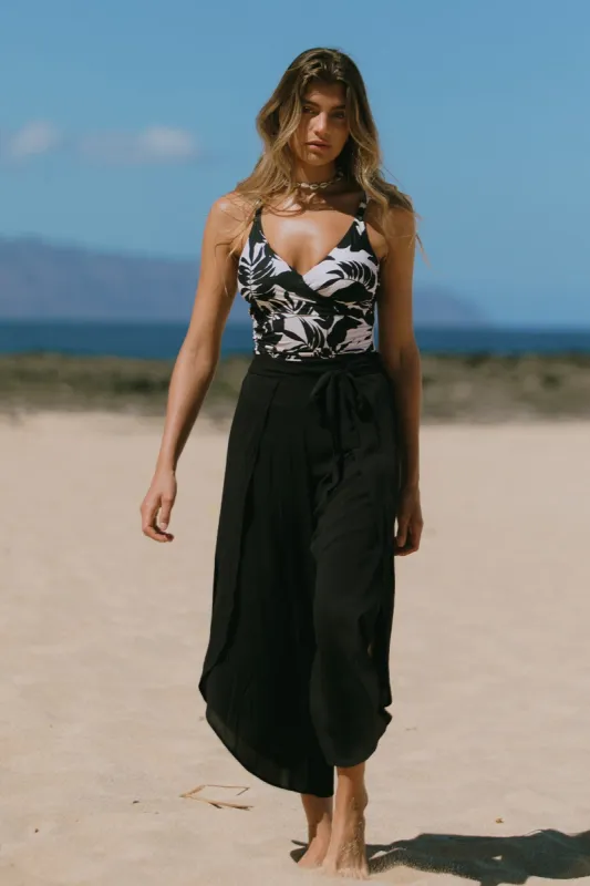 Black Pull On Cover Up Pants-Black made by Tribal