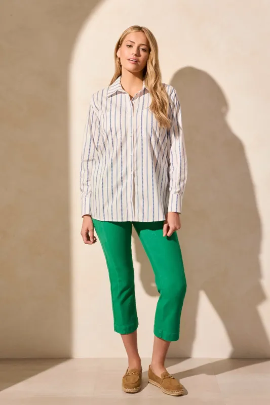 Long Sleeve Button-Up Stripe Shirt-Riviera sold by Tribal