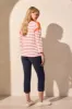 3/4 Sleeve Waffle Knit Boat Neck Top-Tangelo sold by Tribal