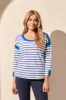 3/4 Sleeve Waffle Knit Boat Neck Top-Riviera sold by Tribal