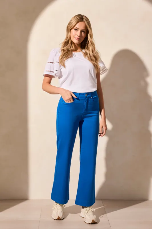 Comfort Stretch Fly Front Wide Leg Pants-Riviera sold by Tribal