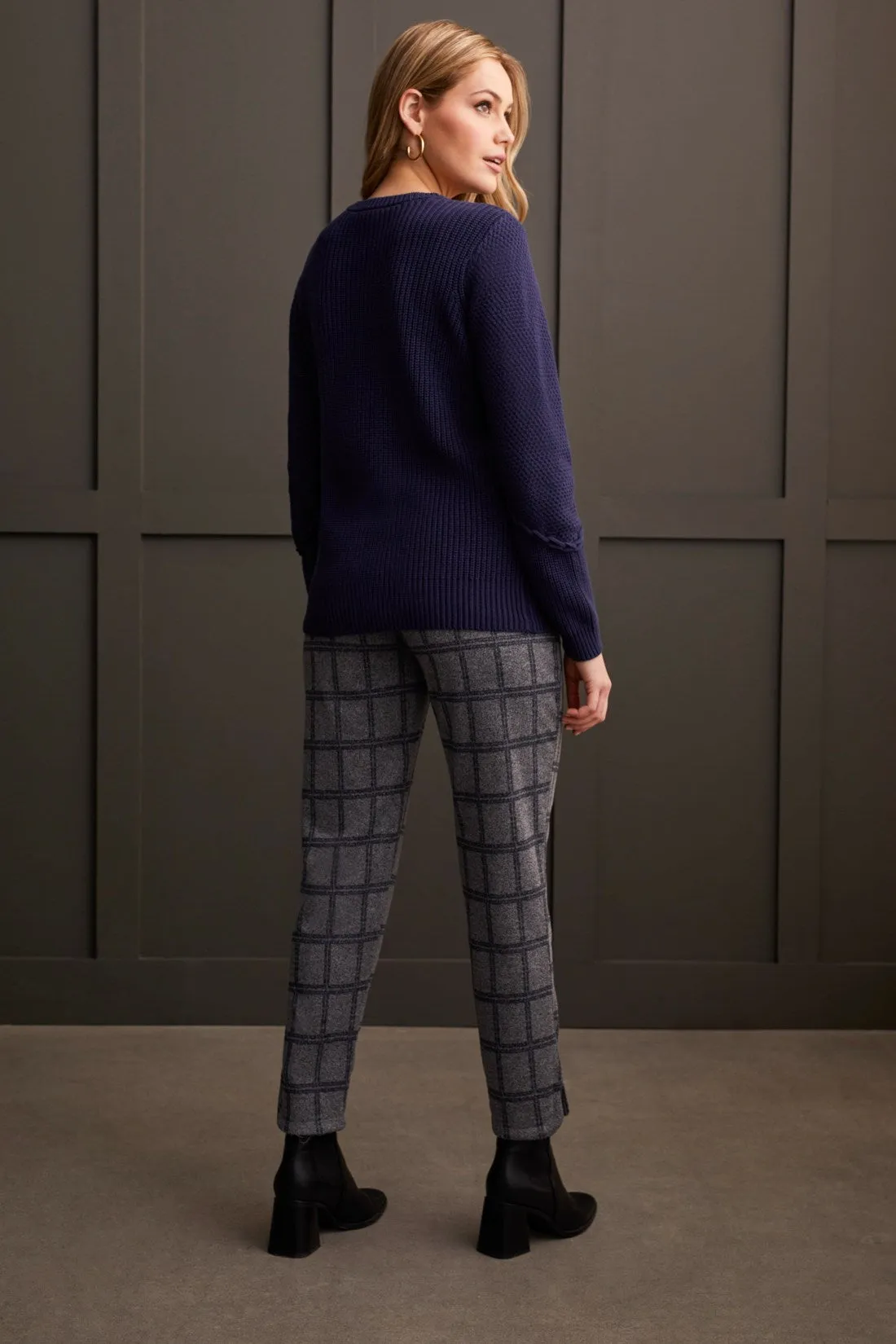 Crew Neck Sweater With Lace-Up Detail-Sapphire sold by Tribal product image thumbnail 4