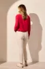 Linen Blend Button-Front Jacket With Chest Pockets-Cherry sold by Tribal