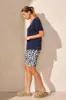 FLOWY JERSEY CREW NECK TOP WITH SHIRRED BACK-Jet Blue sold by Tribal