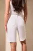 Comfort Stretch Wide-Leg Bermuda Shorts-White sold by Tribal