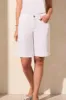 Comfort Stretch Wide-Leg Bermuda Shorts-White sold by Tribal
