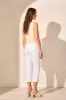 Comfort Stretch Pull-On Capri With Hem Vent-White sold by Tribal