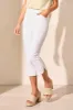 Comfort Stretch Pull-On Capri With Hem Vent-White sold by Tribal