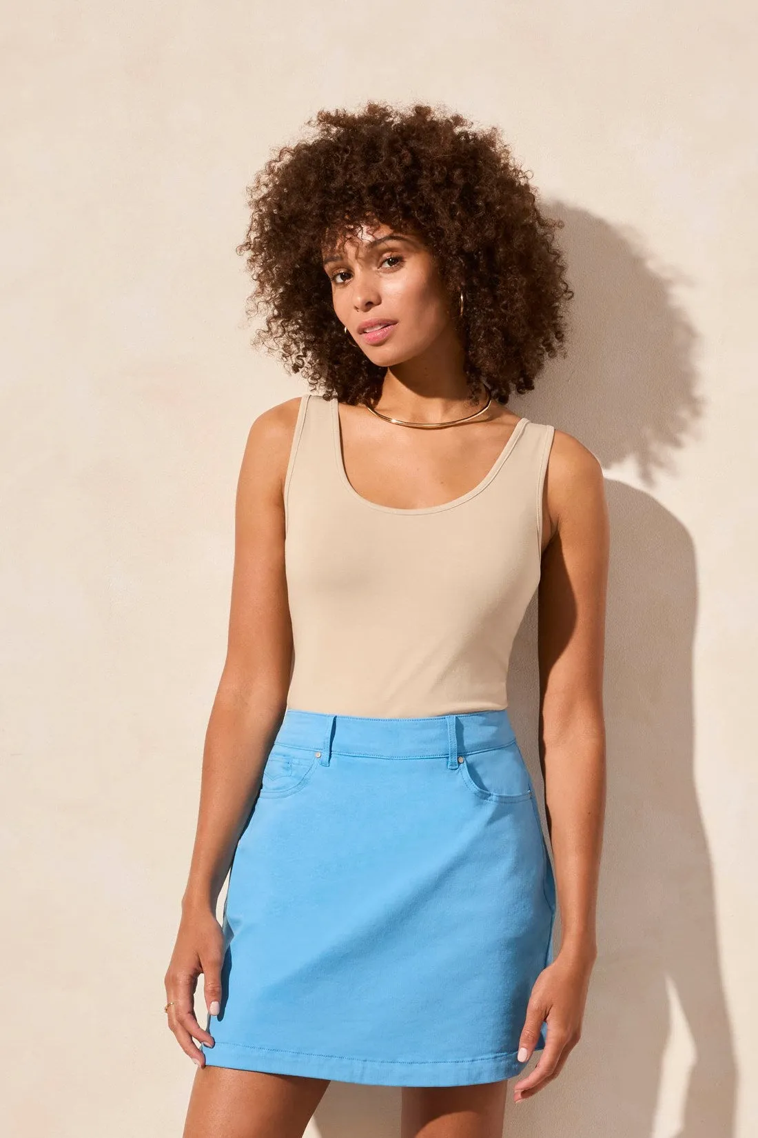 Comfort Stretch Pull-On Skort With Rounded Hem-Deep Sea sold by Tribal product image thumbnail 2