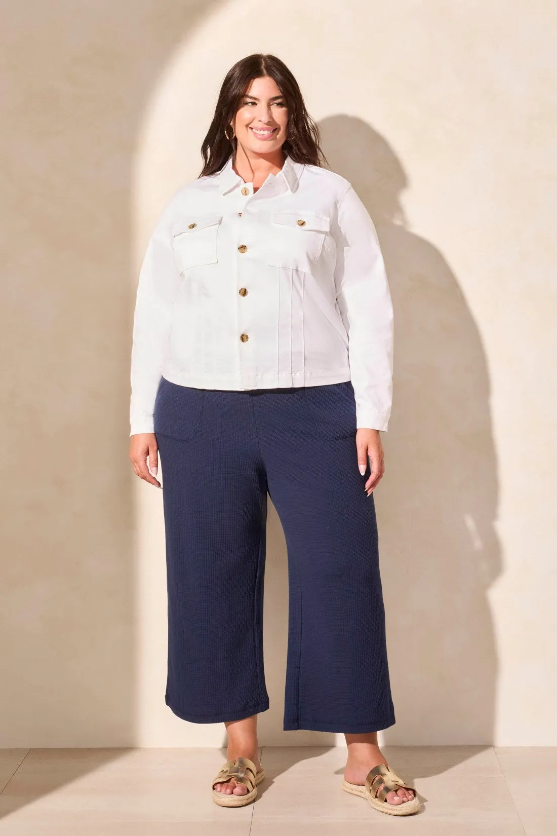 Comfort Stretch Button-Front Denim Jacket-White sold by Tribal product image thumbnail 2