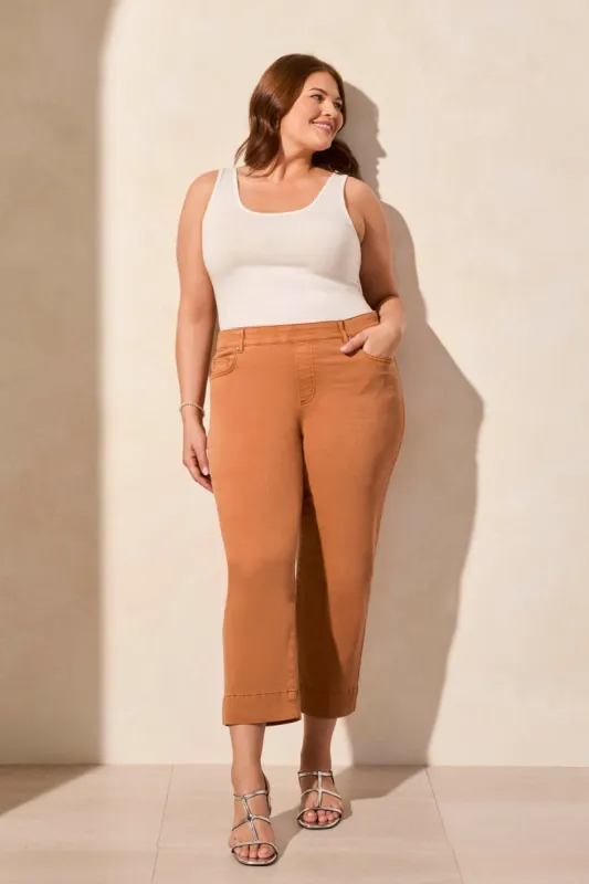 Pull-On Kick Flare Capri-Pinecone sold by Tribal