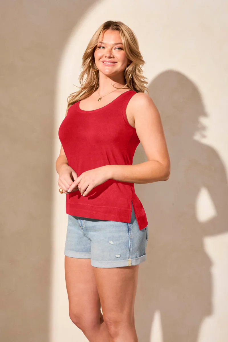 High-Low Tank Top-Bayberry sold by Tribal