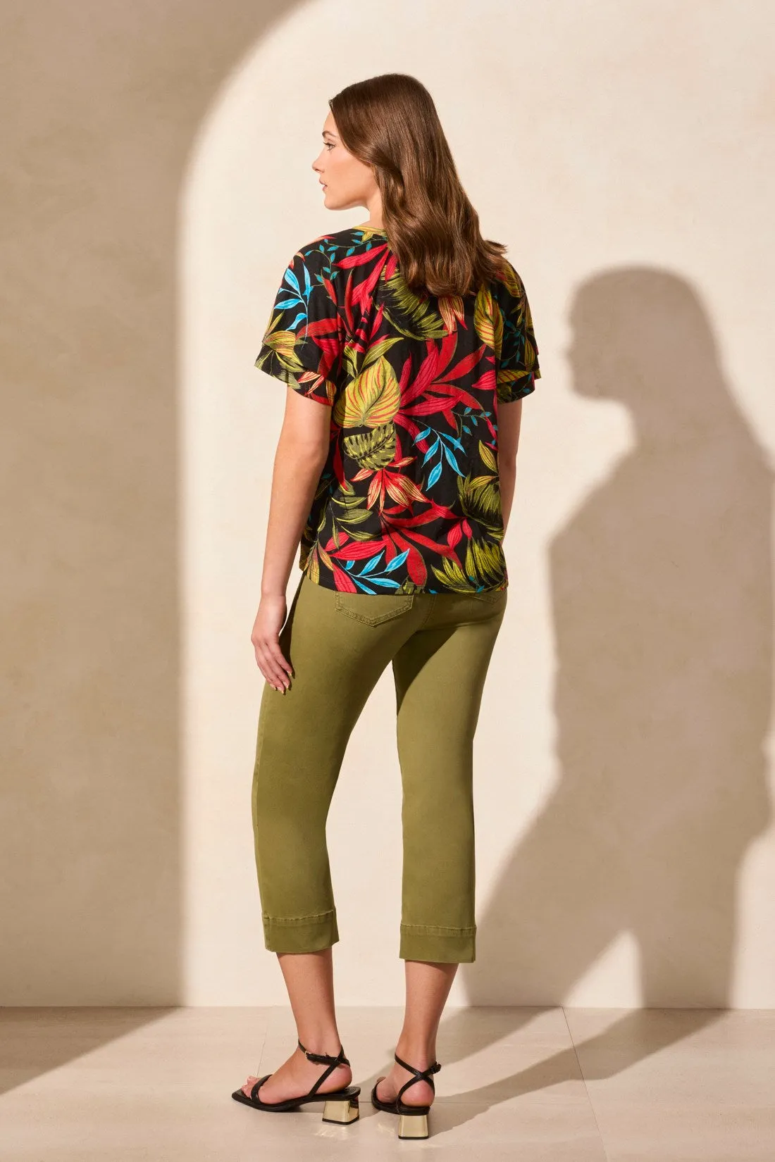 Linen-Blend Ruffle-Sleeve Crew Neck Top-Poppy sold by Tribal product image thumbnail 4