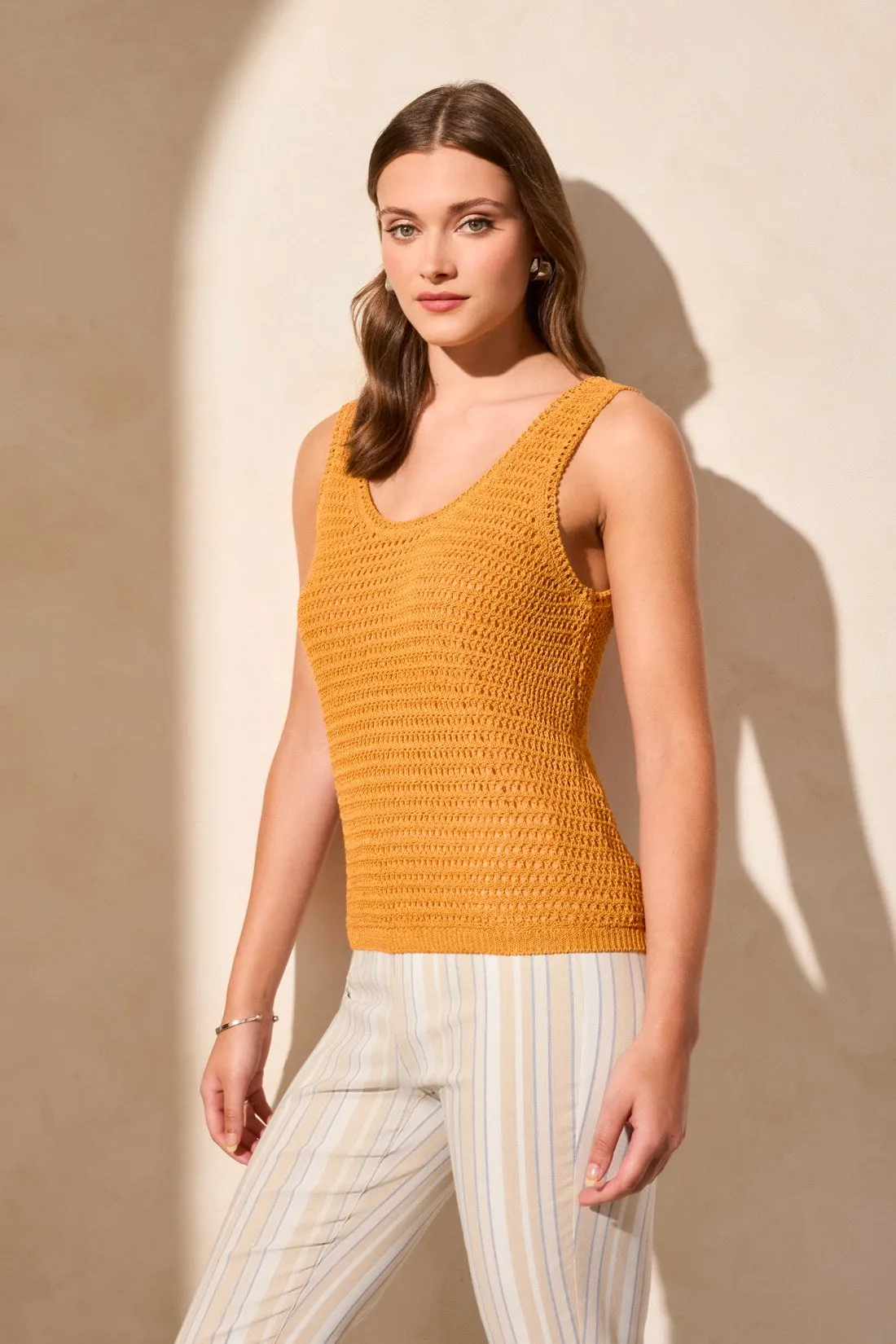 Crochet Scoop Neck Tank Top-Sunlight sold by Tribal product image thumbnail 3