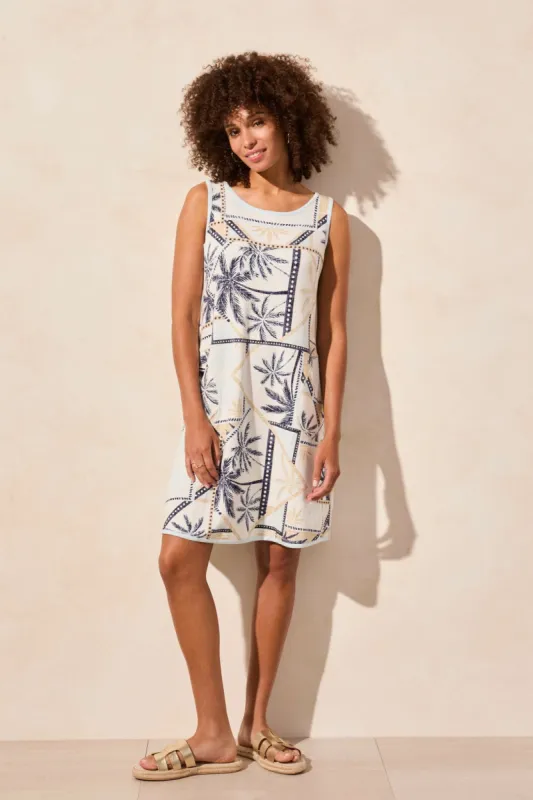 Reversible A-Line Dress With Pockets-Water made by Tribal