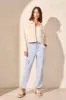 Drop Shoulder Crop Denim Jacket-Ecru sold by Tribal