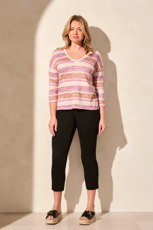 Patterned Two-Way Dolman Top-Orchidsky sold by Tribal