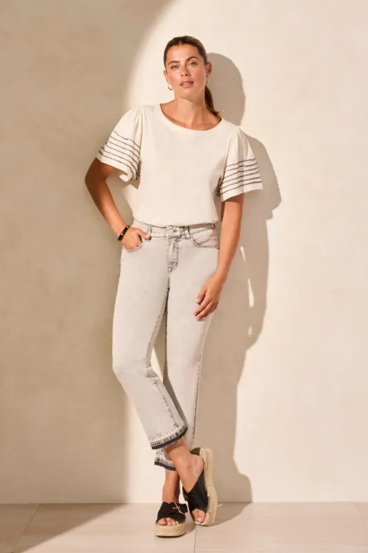 Sophia Curvy Micro Flare Crop Jeans-Shadowmist sold by Tribal