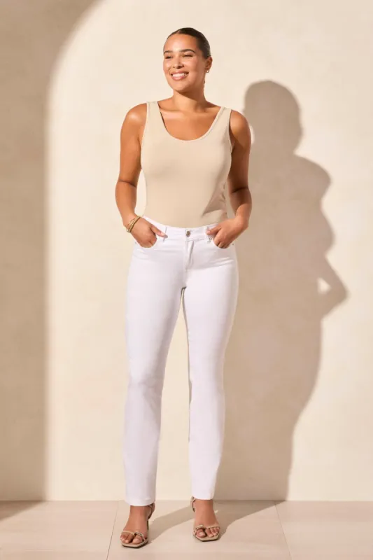 Sophia Curvy Fit Straight Leg Jeans-White sold by Tribal