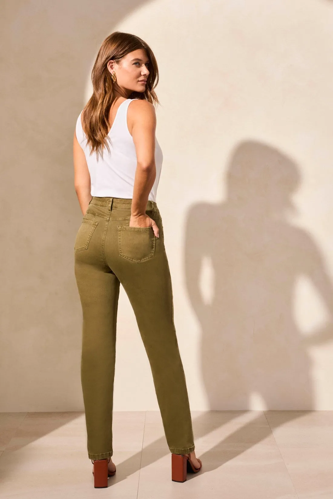 Sophia Curvy Fit Straight Leg Jeans-Dunegrass sold by Tribal product image thumbnail 4