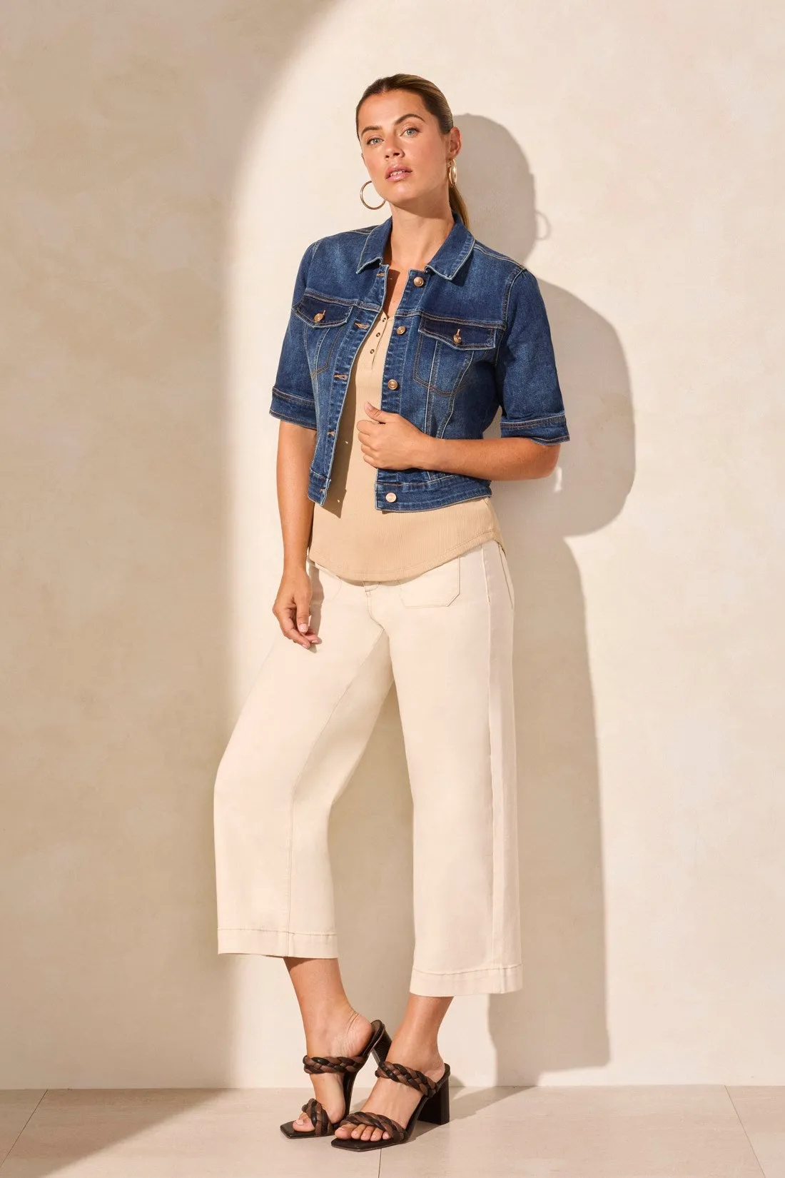 Comfort Stretch Elbow-Sleeve Denim Jacket-Stormyblue sold by Tribal product image thumbnail 2