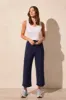 Textured Pull-On Capri Pants-Jet Blue sold by Tribal