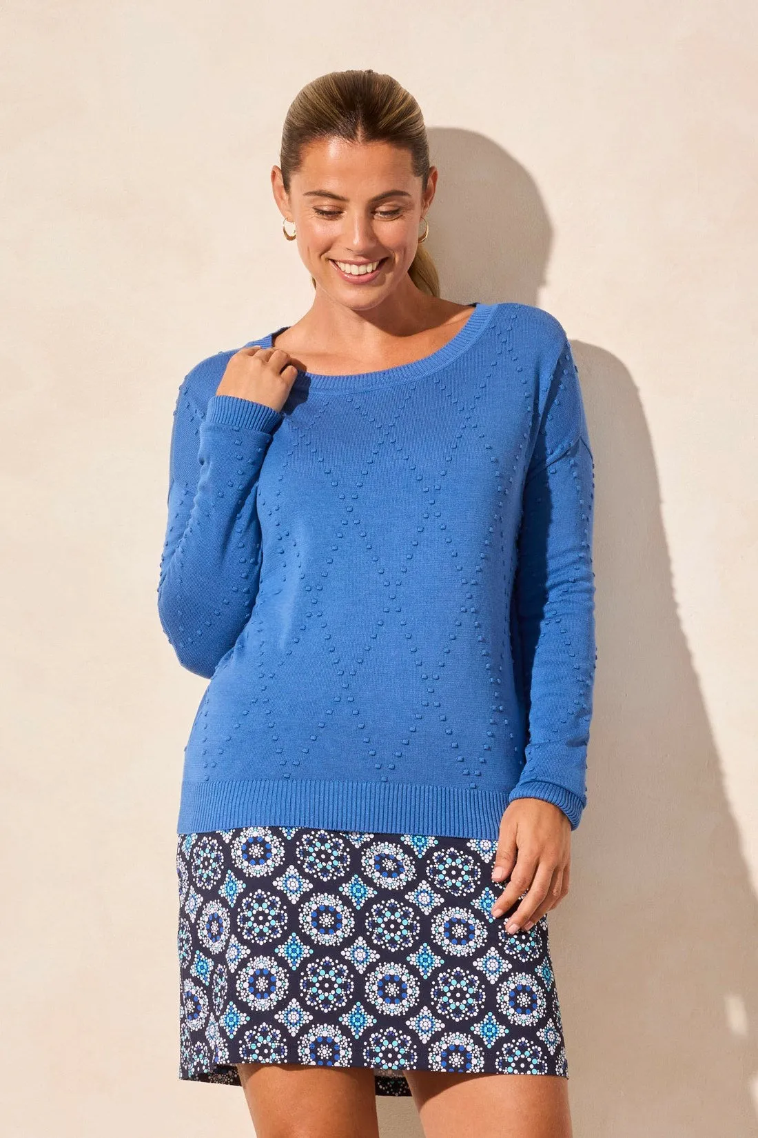 Long Sleeve Crew Neck Sweater With Thumb Holes-Riviera sold by Tribal product image thumbnail 3