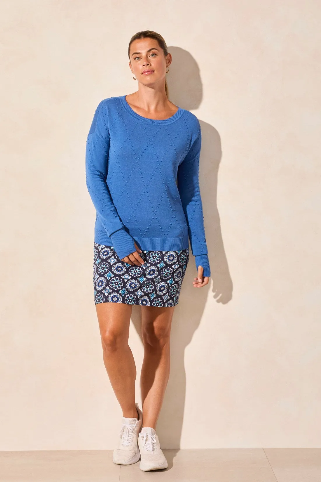 Long Sleeve Crew Neck Sweater With Thumb Holes-Riviera sold by Tribal