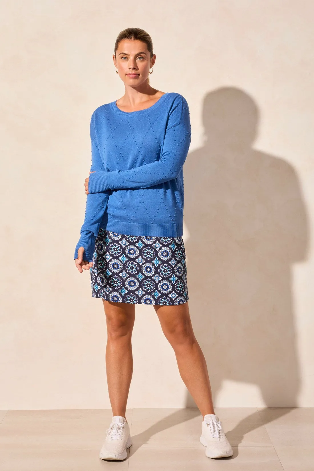 Long Sleeve Crew Neck Sweater With Thumb Holes-Riviera sold by Tribal product image thumbnail 2