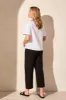 Textured Funnel-Neck Top With Drawcord-White sold by Tribal