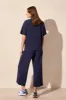 Textured Funnel-Neck Top With Drawcord-Jet Blue sold by Tribal