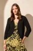 Cotton Curved-Hem Cocoon Cardigan-Black sold by Tribal