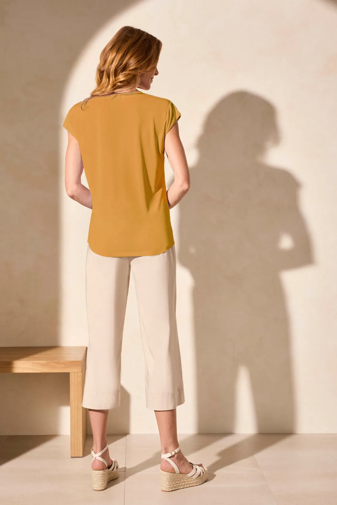 Cap Sleeve V-Neck Top-Nugget sold by Tribal product image thumbnail 2