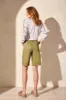 Comfort Stretch Wide-Leg Bermuda Shorts-Loden sold by Tribal