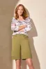Comfort Stretch Wide-Leg Bermuda Shorts-Loden sold by Tribal