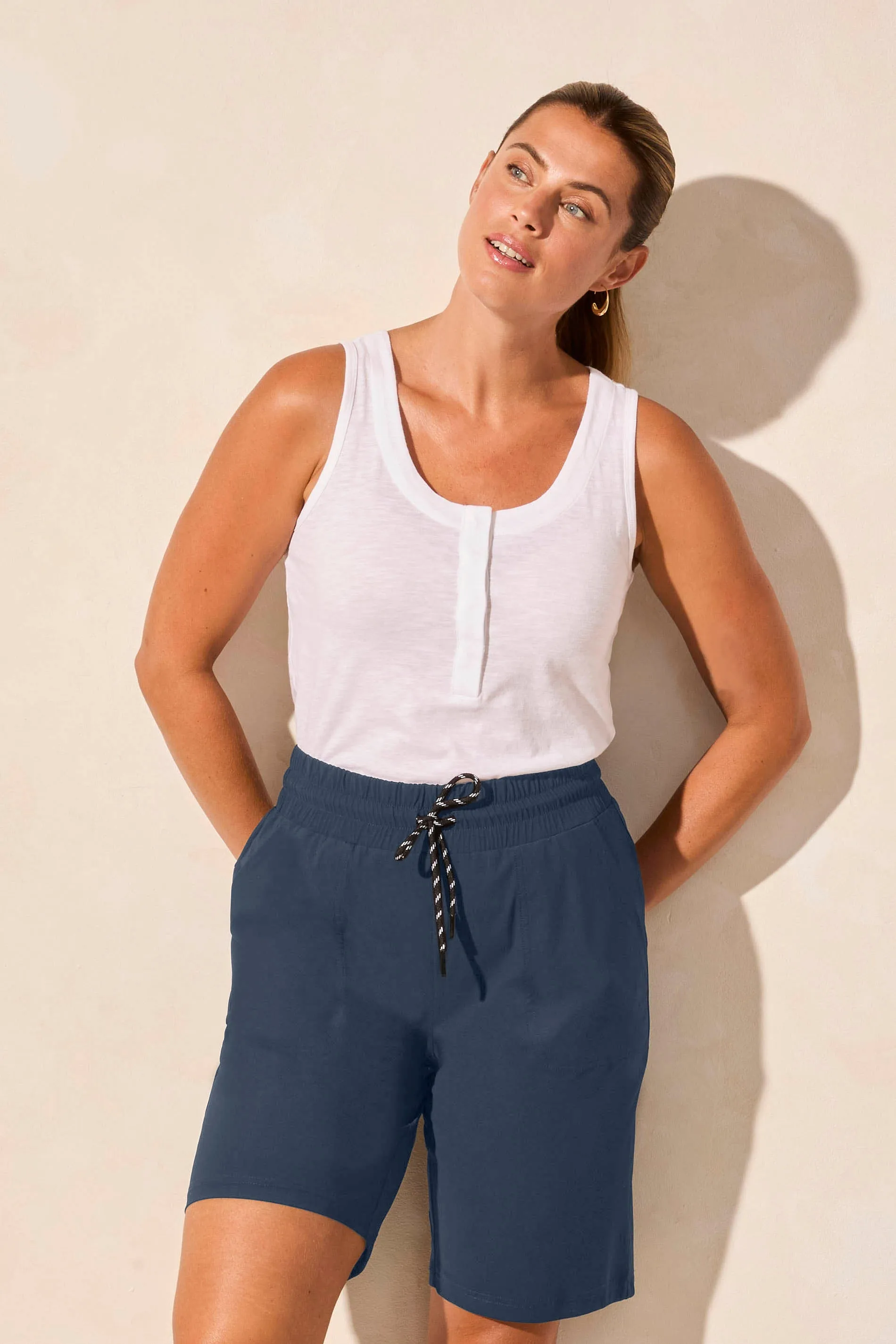 4-Way Stretch Drawcord Pull-On Shorts-Deepblue sold by Tribal product image thumbnail 3