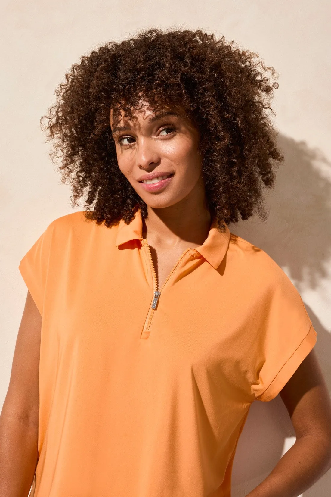UPF 50+ TECHNO LUX Dolman Polo Top-Melon sold by Tribal product image thumbnail 3