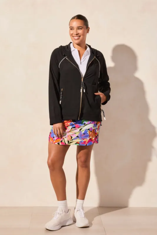 4-Way Stretch Hooded Jacket With Contrast Detail-Black sold by Tribal