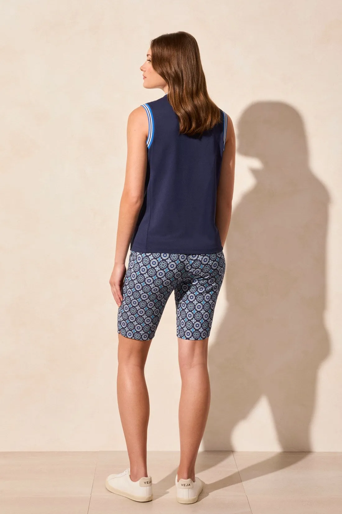 Soft Piqué Sleeveless Mock Neck Top-Jet Blue sold by Tribal product image thumbnail 4