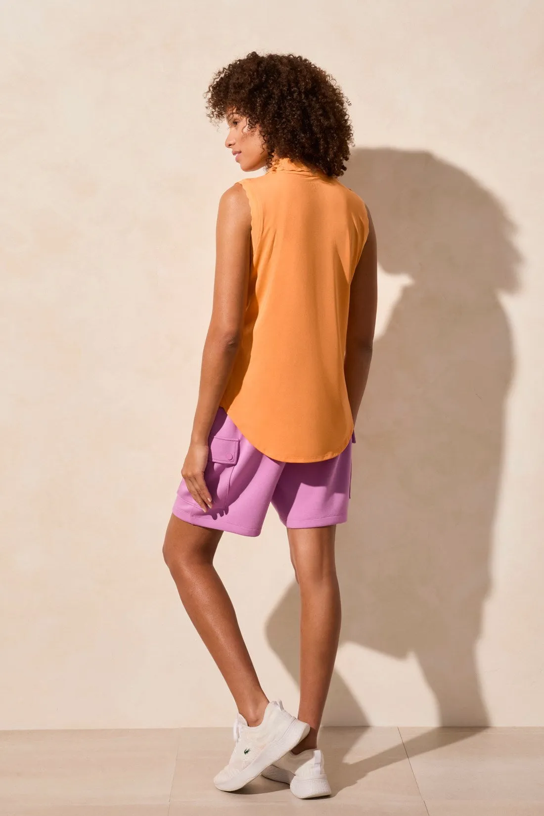 Performance UPF 50+ Sleeveless Polo Top With Scallop-Edge Rib-Melon sold by Tribal product image thumbnail 4