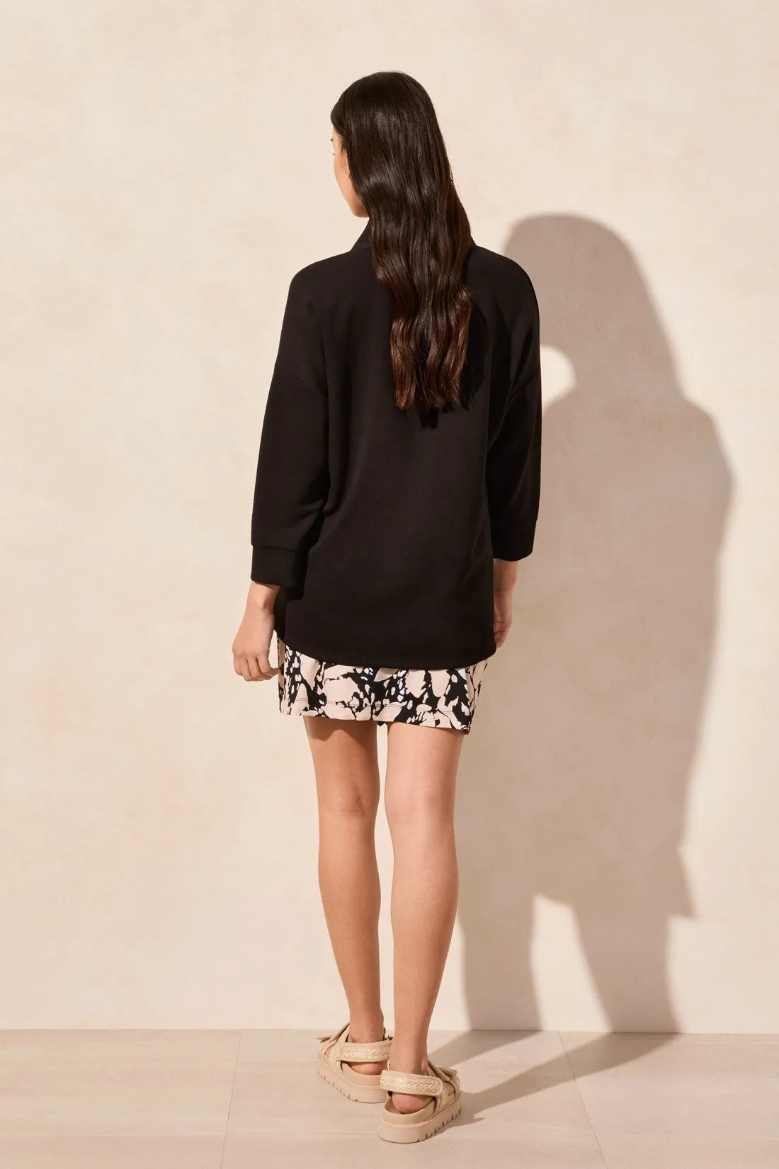 Techno Lux Zip-Front Funnel Neck Dolman Top-Black sold by Tribal product image thumbnail 4