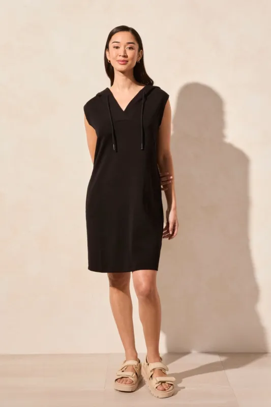 Techno Lux Sleeveless Hooded Dress With Pockets-Black sold by Tribal