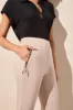 Techno Lux Contrast Trim Pull-On Ankle Pants-Sanddune sold by Tribal